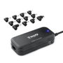 TooQ Cargador Automático Universal para Portátil TQLC-90BS02AT - 90W, 12 Conectores DC, 2 Puertos USB, Voltaje 12-20V